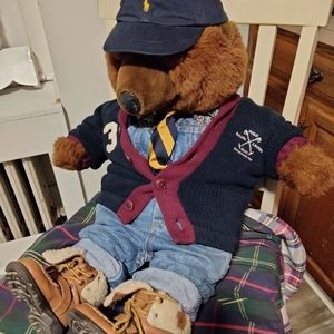 Custom Made Vintage large Teddy Bear wearing All Polo Ralph Lauren
